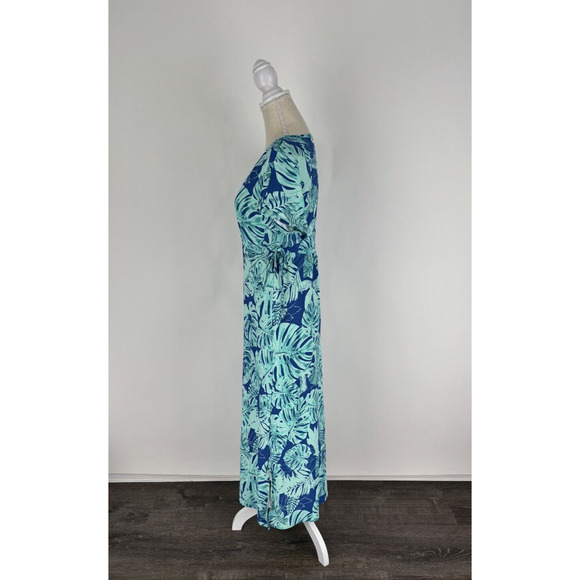 UV Skinz Womens Blue Tropical UPF 50+ Sunwear Sun Dress Short Sleeve Size Small - Picture 2 of 10